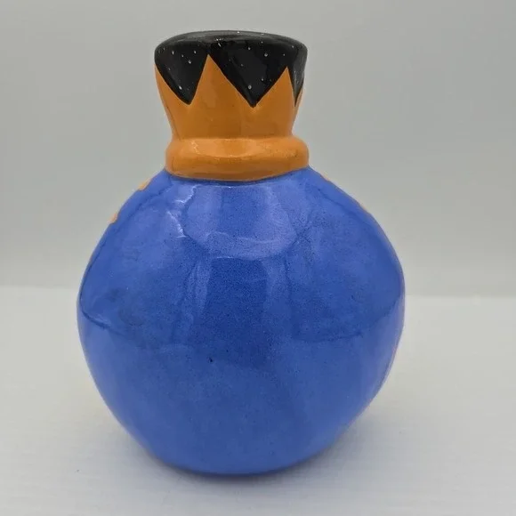 Face Vase Queen Abstract Whimsy Bottle Ceramic Art Vase Signed Alison Palmer - Picture 2 of 5